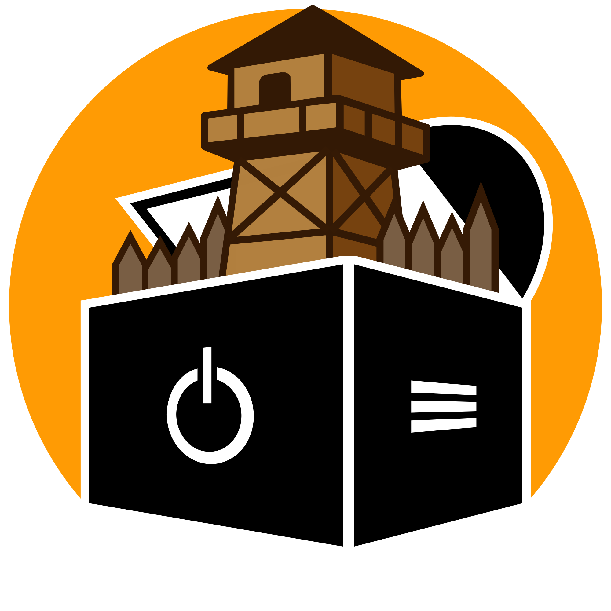 Modifiziertes Computertruhe-Logo, bei dem aus der Kiste ein Limeswachturm samt Palisade ragt.